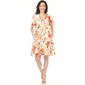 Womens White Mark V-Neck Tropical Flower Short Sleeve Dress - image 1