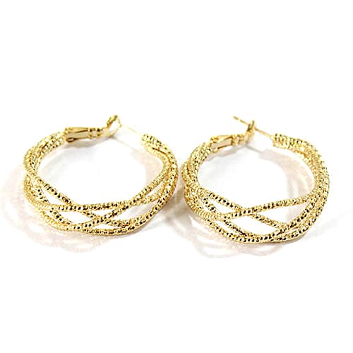 Adrienne Vittadini 4 Row Intertwined Hoop Earrings