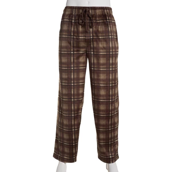 Mens Preswick & Moore&#174; Plaid Silky Pajama Pants - Brown