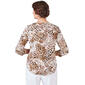 Petite  Alfred Dunner Classics 3/4 Sleeve Animal Puff Blouse - image 2