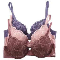 Womens Danskin 3Pk Bra W/ Logo Straps And Rose Gold-DS8608-3PKC