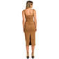 Juniors Derek Heart Knit Suede Square Neck Stud Trim Midi Dress - image 3
