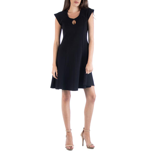 Womens 24/7 Comfort Apparel Fit & Flare Dress with Keyhole - image 