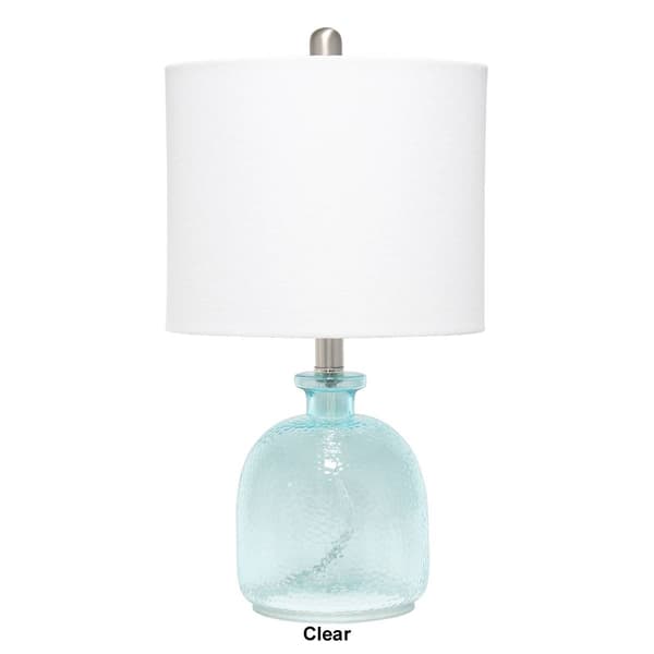 Lalia Home Classix Hammered Glass Jar Table Lamp w/Linen Shade