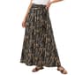 Petite NY Collection Tie Waist Brown Wave Maxi Skirt - image 1
