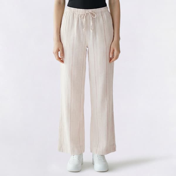 Juniors No Comment Lurex Stripe Bead Tie Pants