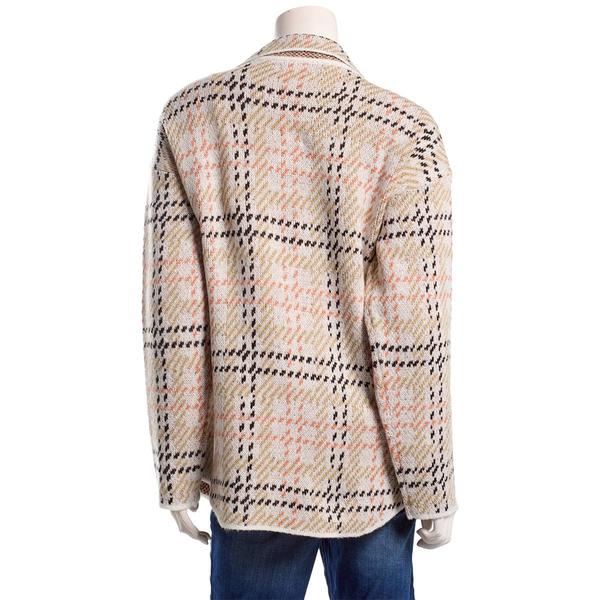 Womens By Design Long Sleeve Open Front Houndstooth Coatigan