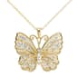 Plated Sterling Silver Crystal Butterfly Necklace - image 1