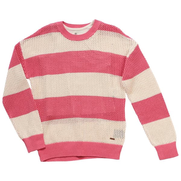 Girls &#40;7-16&#41; Volcom Long Sleeve Stripe Open Knit Sweater & Tank - image 