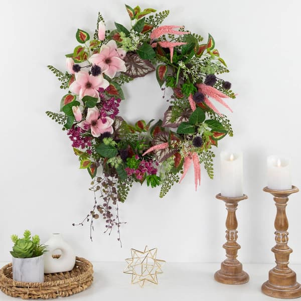 Northlight Seasonal Artificial Succulent & Fern Spring Wreath