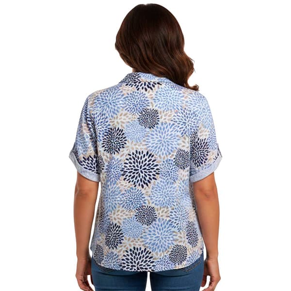 Plus Size Emily Daniels Elbow Sleeve One Pocket Dot Blouse