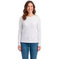 Petite Architect® Long Sleeve Ribbed Button Shoulder Tee - image 1