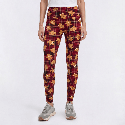 Womens French Laundry Plaid Gingerbread Skinny Leggings - image 