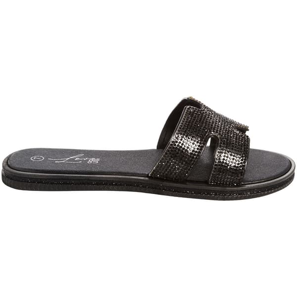 Womens Love 83 Rhinestone Band Jelly Sandals