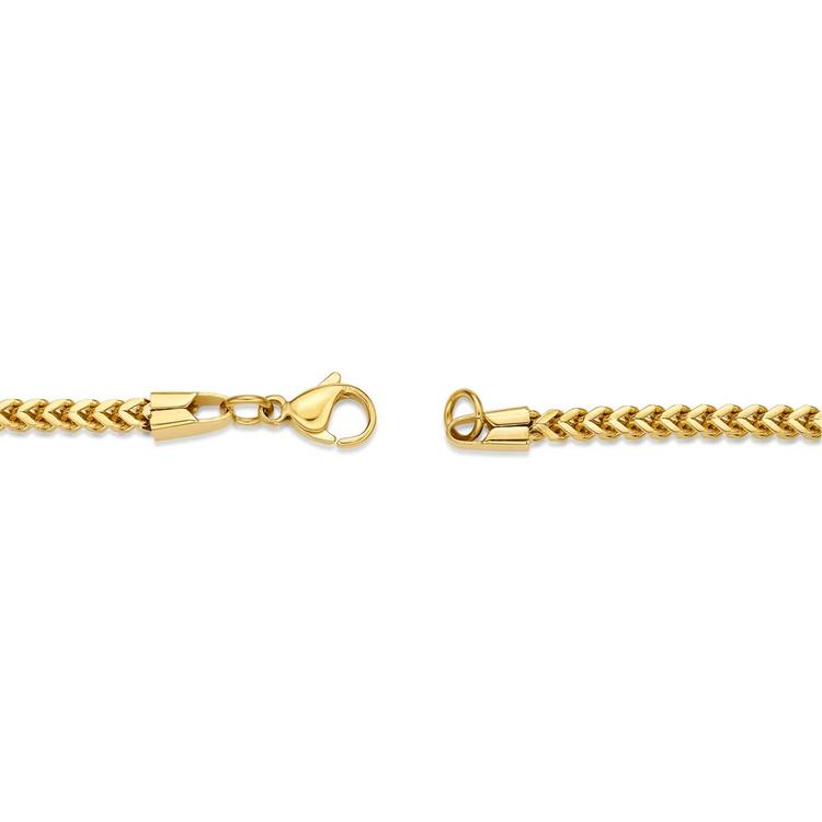 Mens Lynx Stainless Steel Gold-Tone Franco Chain Necklace
