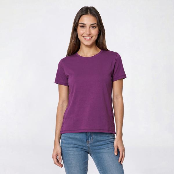 Womens Hasting & Smith Short Sleeve Tee with Side Buttons