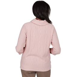 Petite Alfred Dunner Sunset Ridge 3/4 Sleeve Cowl Neck Sweater