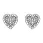 Diamond Classics&#40;tm&#41; Sterling Silver Heart Diamond Stud Earrings - image 2