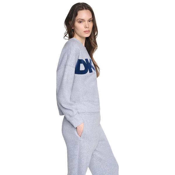 Womens DKNY Sport Long Sleeve Exploded Logo Fleece Sweatshirt