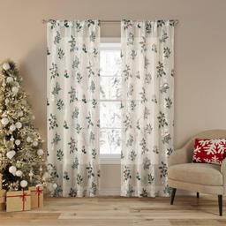 Holiday Print Sheer Panel Curtain