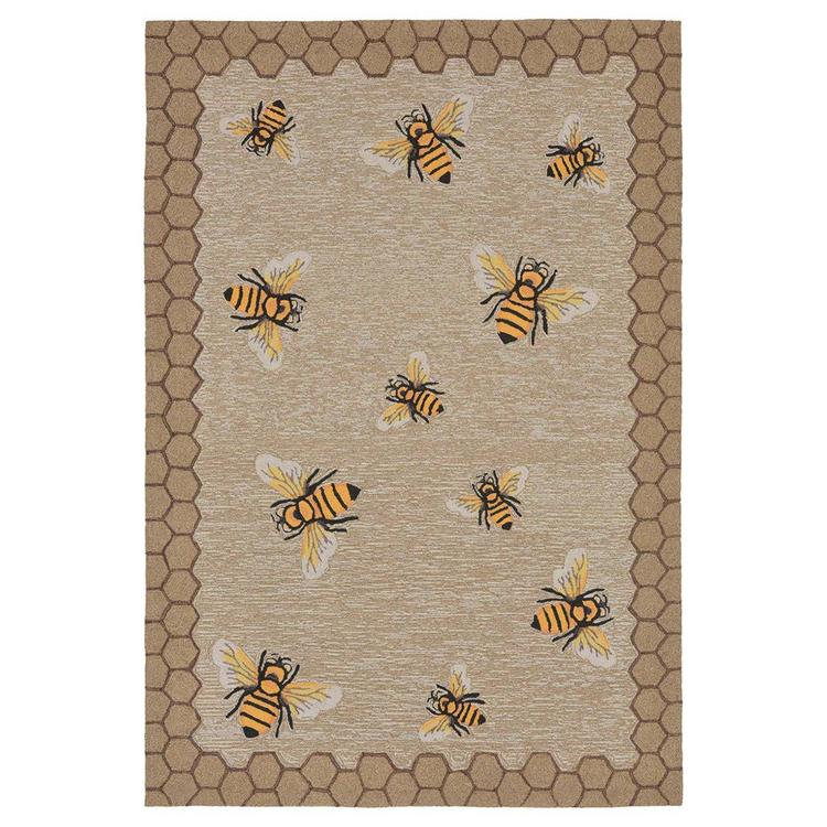 Liora Manne Frontporch Honeycomb Bee Rectangular Area Rug