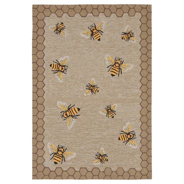 Liora Manne Frontporch Honeycomb Bee Rectangular Area Rug