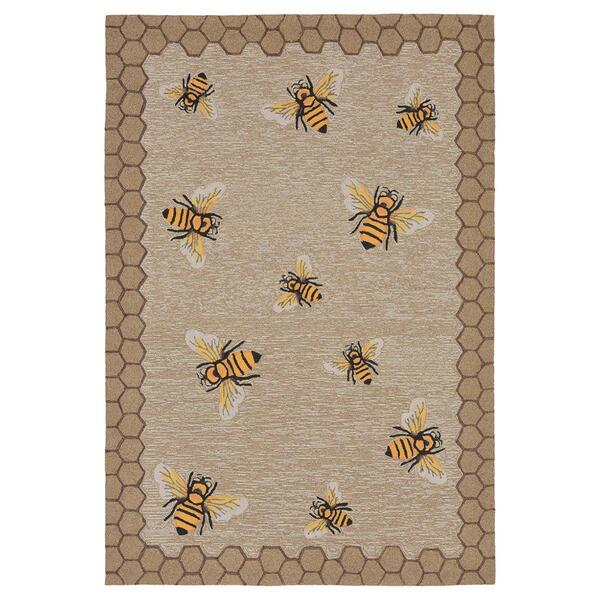 Liora Manne Frontporch Honeycomb Bee Rectangular Area Rug - image 