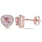 Gemstone Classics&#40;tm&#41; 10kt. Rose Gold Pink Heart Earrings - image 1