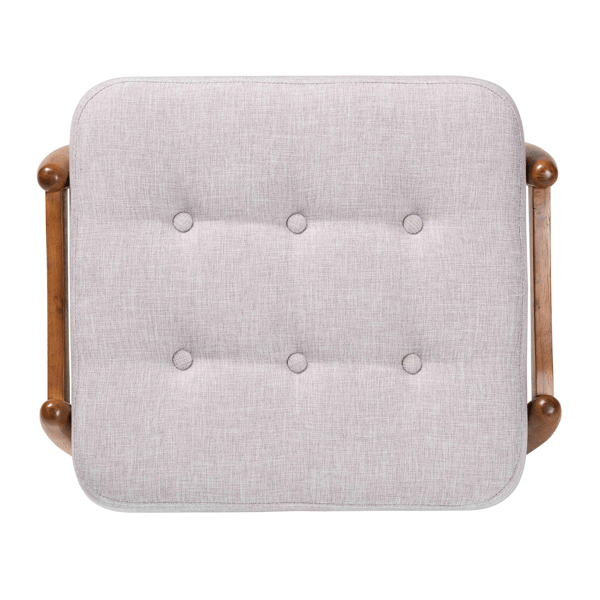 Baxton Studio Jeanine Japandi Wood Ottoman Footstool