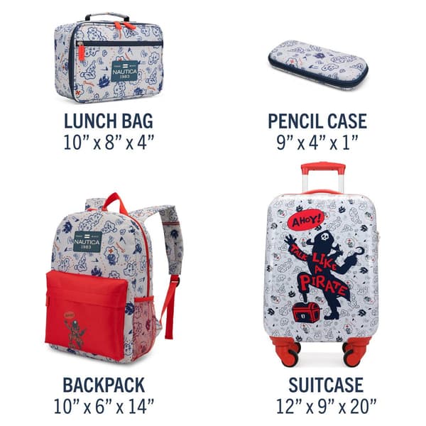 Nautica Adventure 5pc. Kids Pirate Ahoy Luggage Set