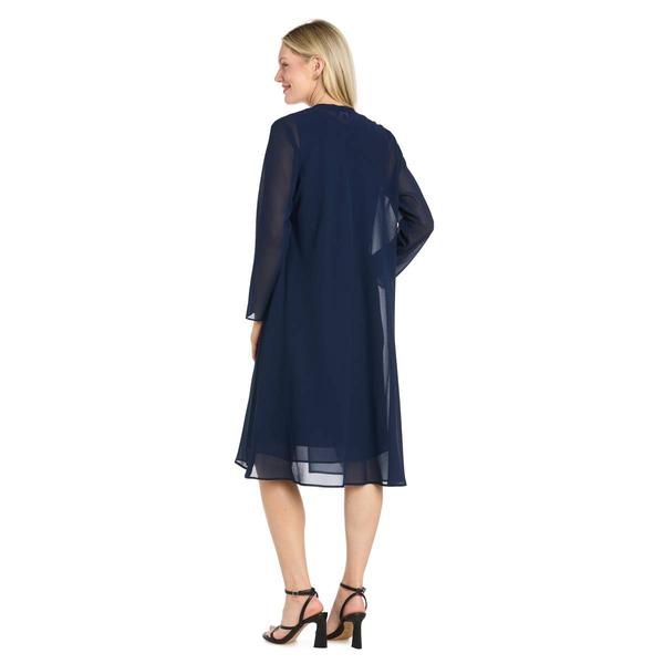 Petite R&M Richards Georgette Beaded Trim Jacket Dress