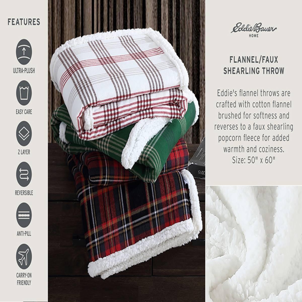 Eddie Bauer Edgewood Plaid Cotton Throw