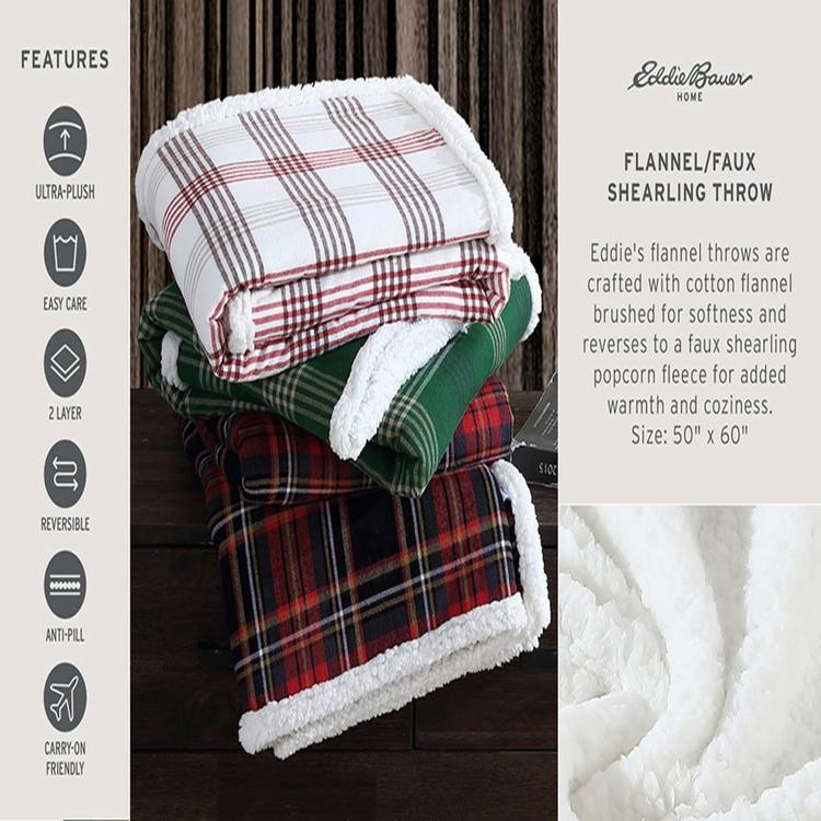 Eddie Bauer Edgewood Plaid Cotton Throw