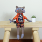 Northlight 17in. Sitting Boy Herringbone Design Fox Plush - image 3