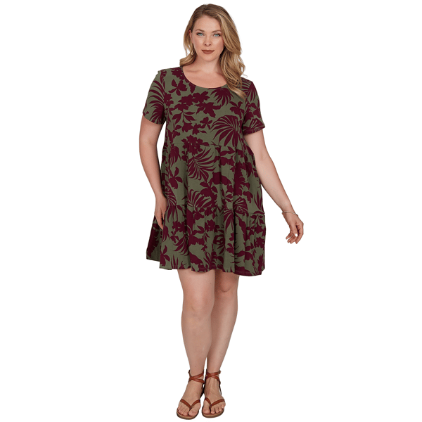 Plus Size Ruby Rd. Sedona Escape Tropical Tiered Shift Dress