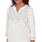 Petite Alfred Dunner St. Augustine Medallion Embroidery Blouse - image 5