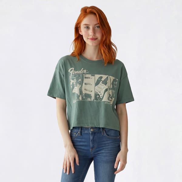 Juniors C-Life Fender Photo Oversized Crop Tee - image 