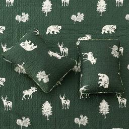 FreshFolds 3pc. Reversible Premium Forest-Themed Quilt Set