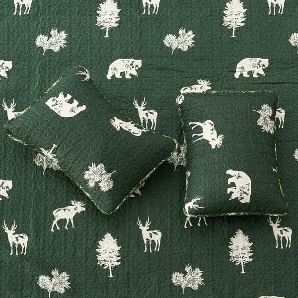 FreshFolds 3pc. Reversible Premium Forest-Themed Quilt Set