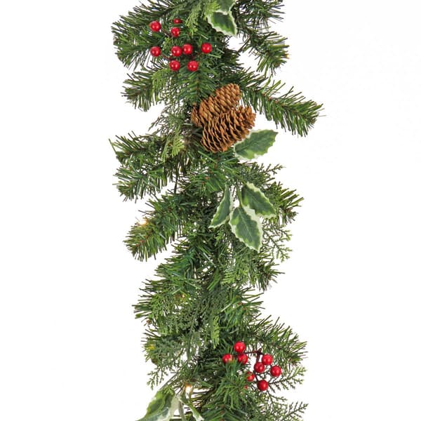 National Tree 6ft. Mixed Tip Garland w/ 30 Warm White LED Lights