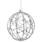 8 LED Lighted Silver Wired Christmas Hanging Ball Decoration - W - image 1