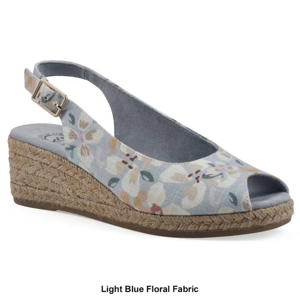 Womens White Mountain Maize Slingback Wedge Sandals