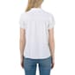 Womens NY Collection Short Sleeve Solid Smock Button Front Blouse - image 2
