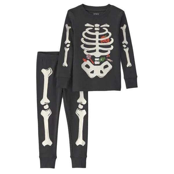 Toddler Boy Carters(R) 2pc. Glow-in-the-Dark Skeleton Pajama Set - image 