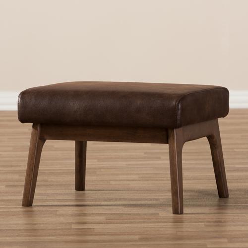 Baxton Studio Bianca Faux Leather Ottoman