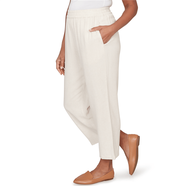 Womens Alfred Dunner Natural Wonder Linen Blend Pull On Pants