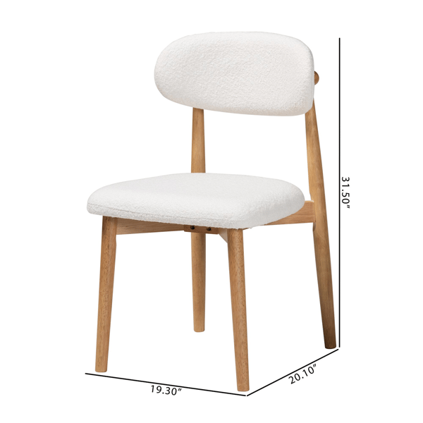 Baxton Studio Wattsu Boucle Upholstered Dining Chair - Set of 2