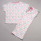 Petites White Orchid Floral Trellis Pajama Set with Cropped Pants - image 2