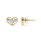 Haus of Brilliance 1/10ctw. Diamond Heart Gold Halo Stud Earrings - image 3
