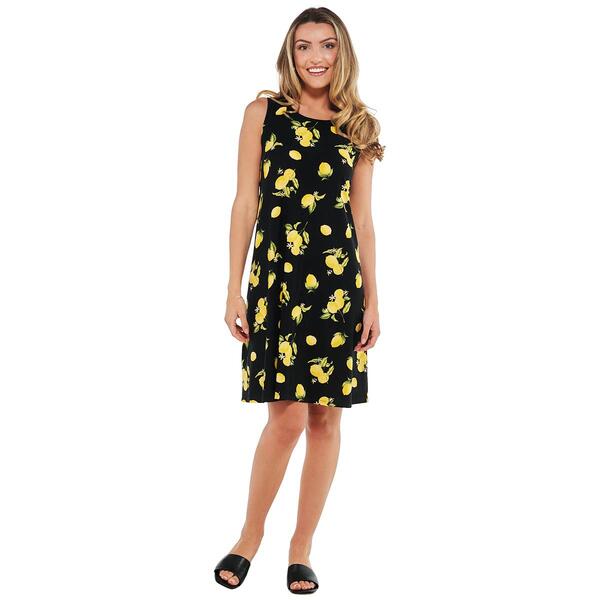 Plus Size Harlow & Rose Sleeveless Lemon Shift Dress - image 
